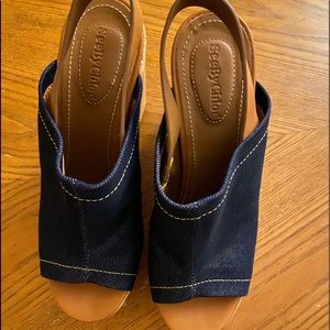 See by Chloe cork denim wedges